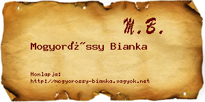 Mogyoróssy Bianka névjegykártya